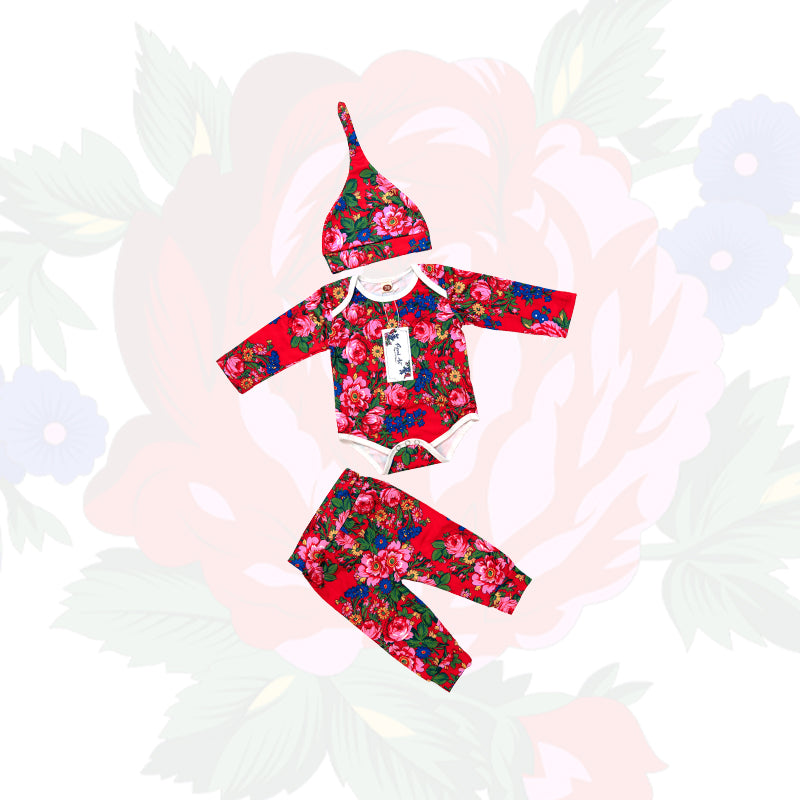 Kokum Floral Art Baby Onesie Set