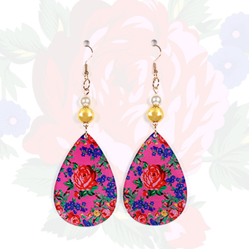 Kokum Floral Art Oval Shaped Earring