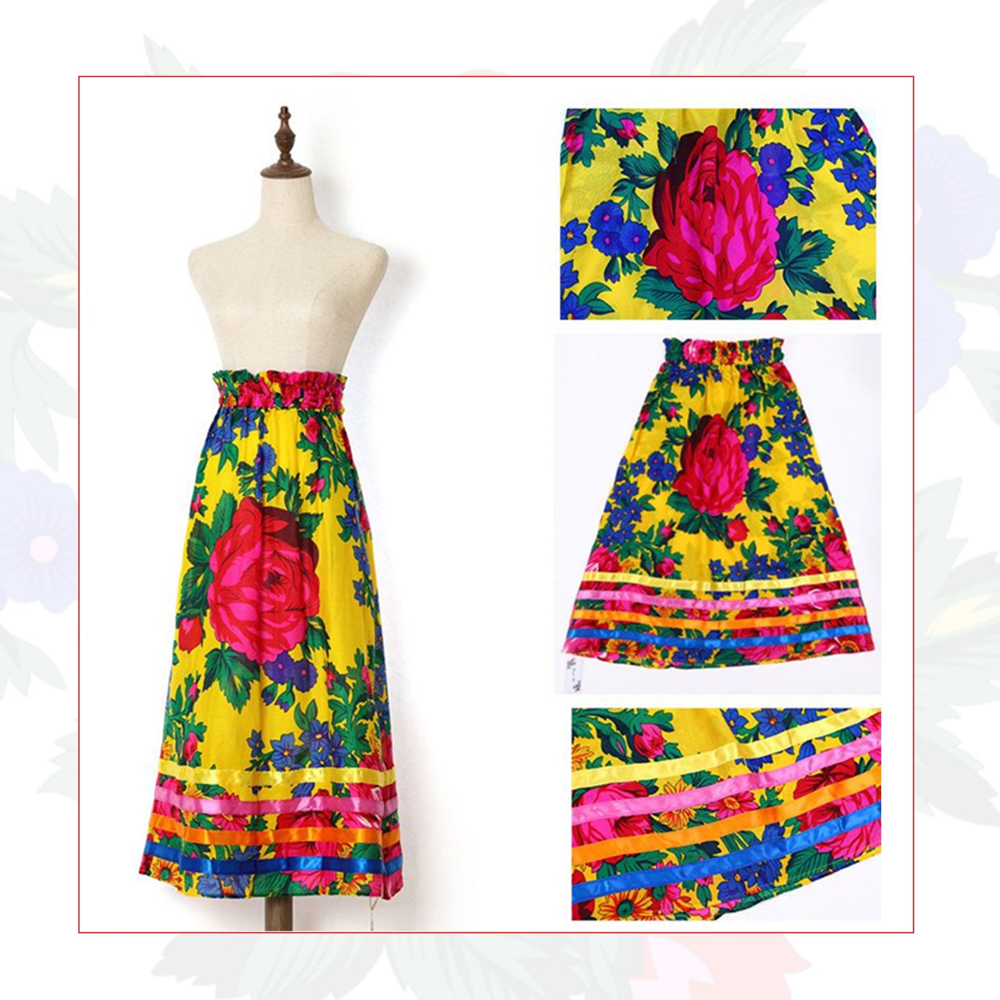 Floral Art Ribbon Skirt