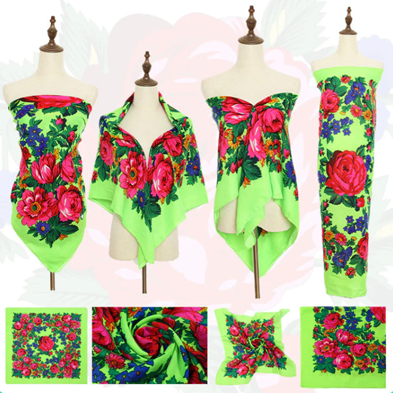 Metallic Kokum Floral Scarf