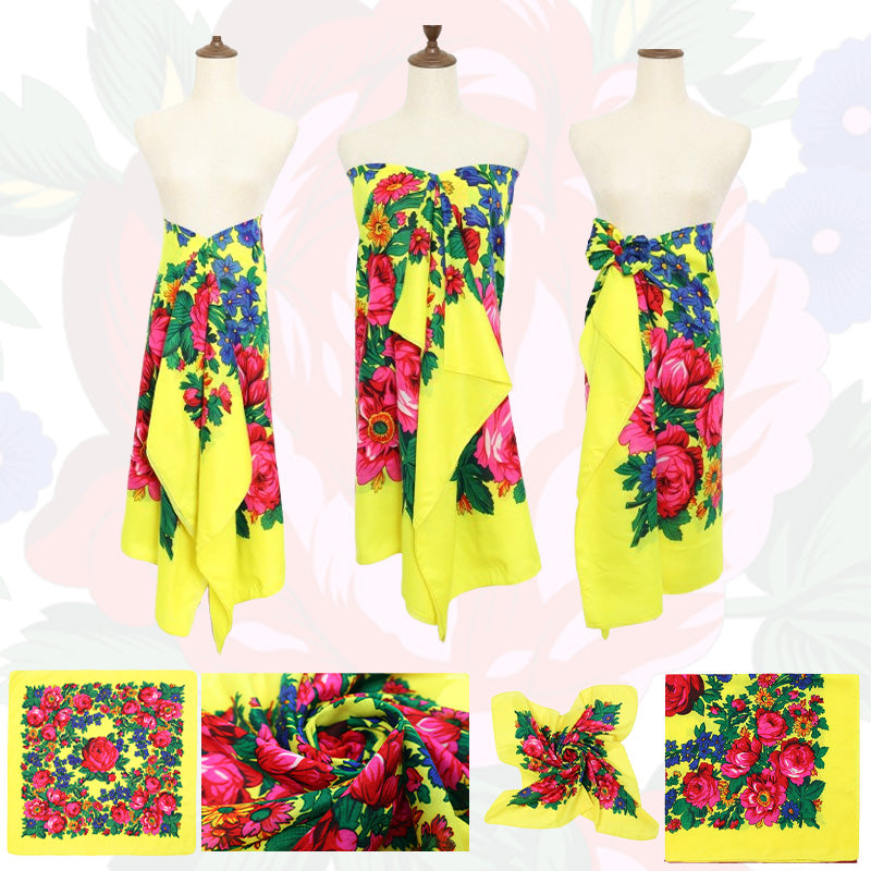 Non-Metallic Kokum Floral Scarf