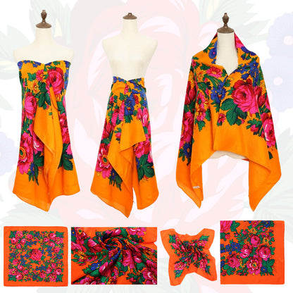 Non-Metallic Kokum Floral Scarf