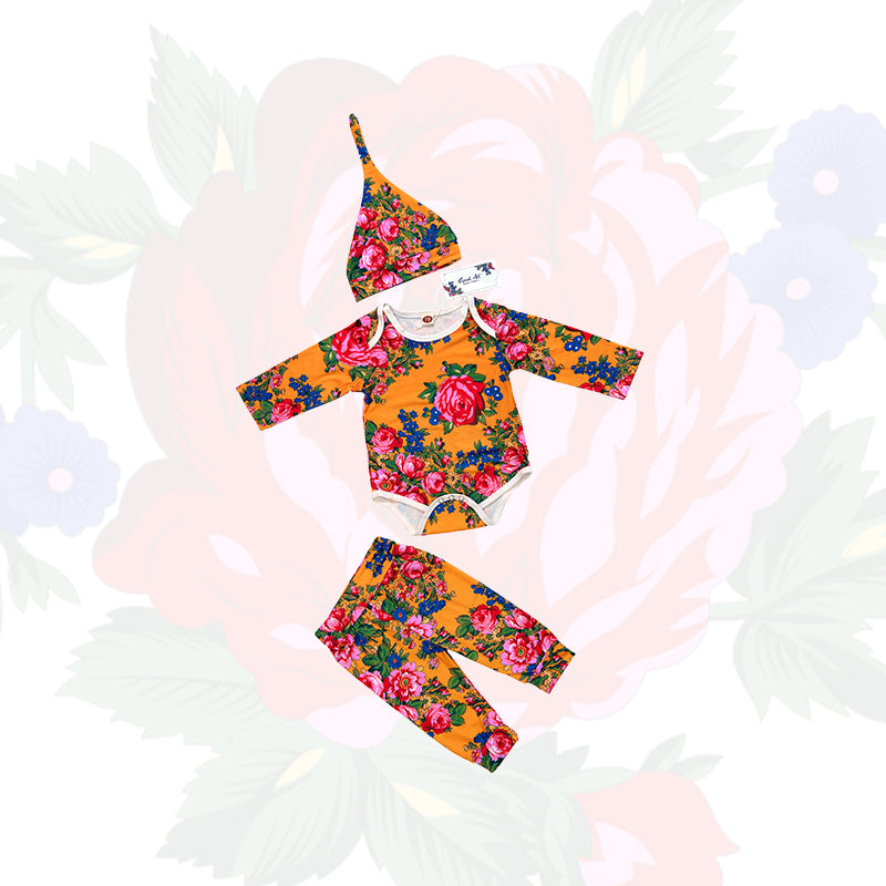 Kokum Floral Art Baby Onesie Set