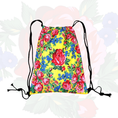 Kokum Floral Drawstring Bag