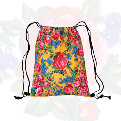 Kokum Floral Drawstring Bag