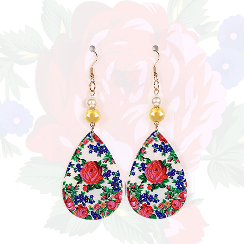 Kokum Floral Art Oval Shaped Earring