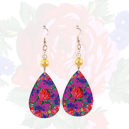 Kokum Floral Art Oval Shaped Earring