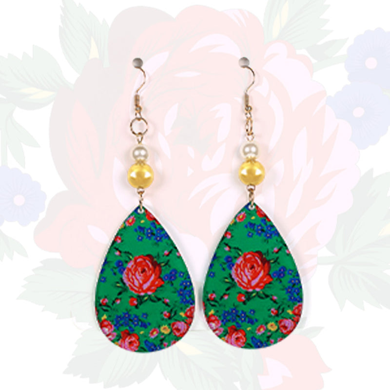 Kokum Floral Art Oval Shaped Earring