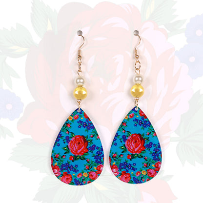 Kokum Floral Art Oval Shaped Earring
