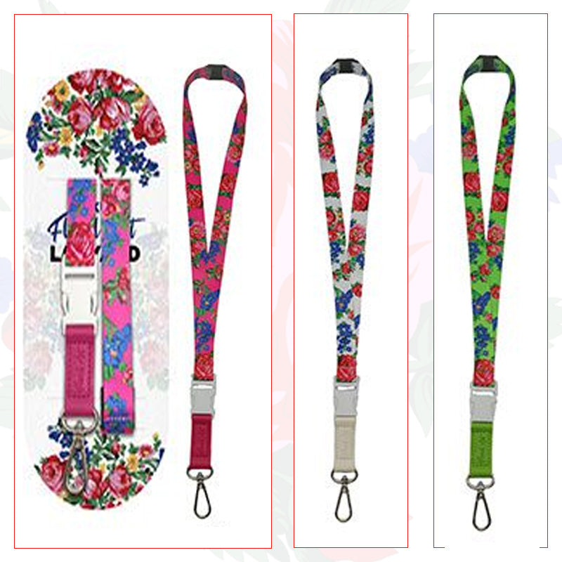 Floral Art Lanyard with Buckle