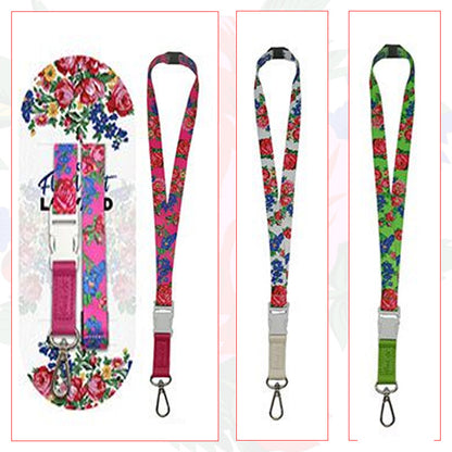 Floral Art Lanyard with Buckle