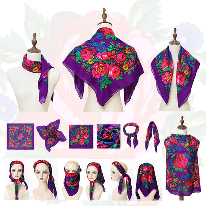 Non-Metallic Kokum Floral Scarf