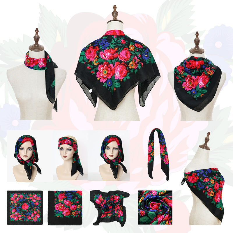 Non-Metallic Kokum Floral Scarf