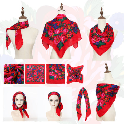Non-Metallic Kokum Floral Scarf