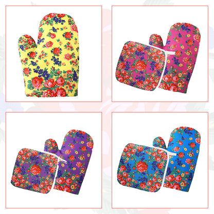 Kokum Floral Oven Mit and Pot Holder Set