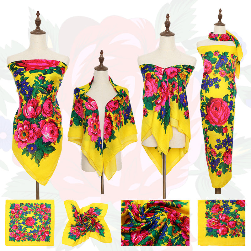 Non-Metallic Kokum Floral Scarf