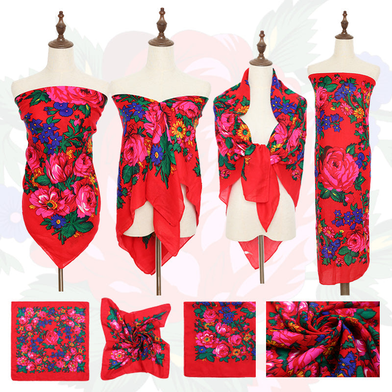 Non-Metallic Kokum Floral Scarf