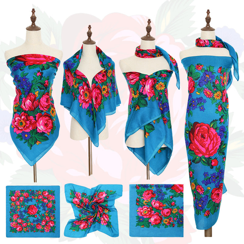 Non-Metallic Kokum Floral Scarf