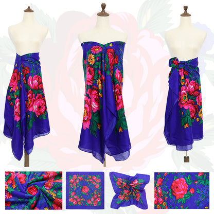 Non-Metallic Kokum Floral Scarf