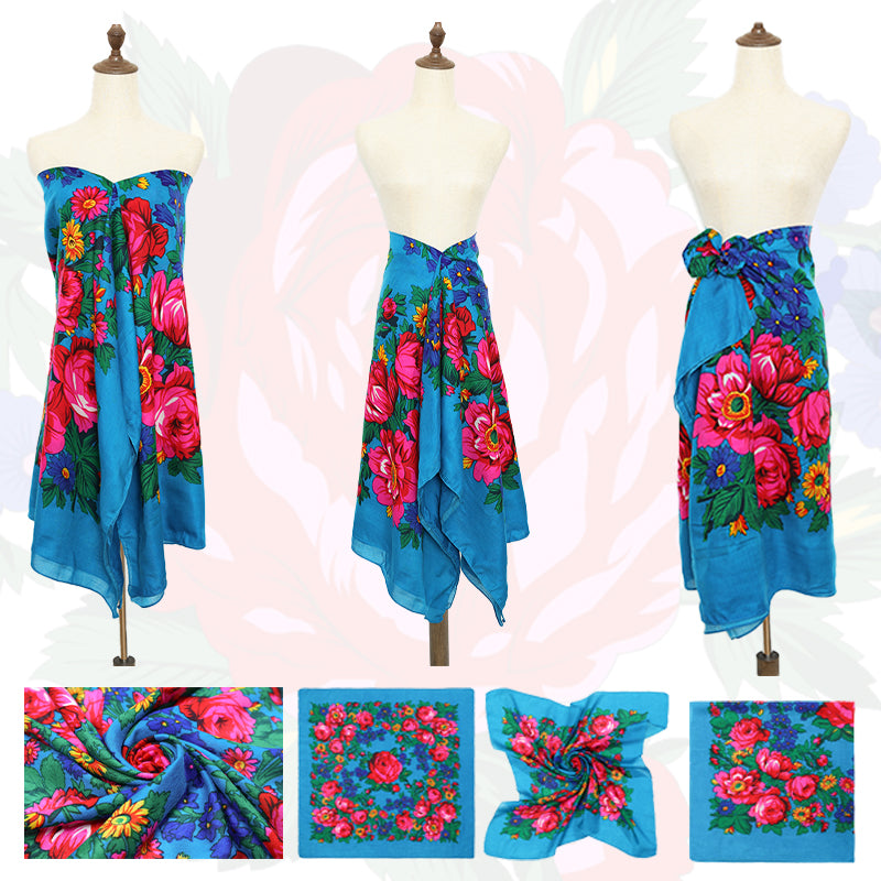 Non-Metallic Kokum Floral Scarf