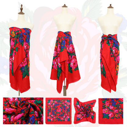 Non-Metallic Kokum Floral Scarf