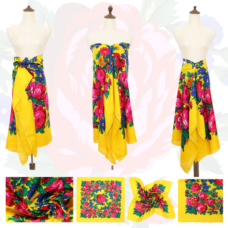 Non-Metallic Kokum Floral Scarf