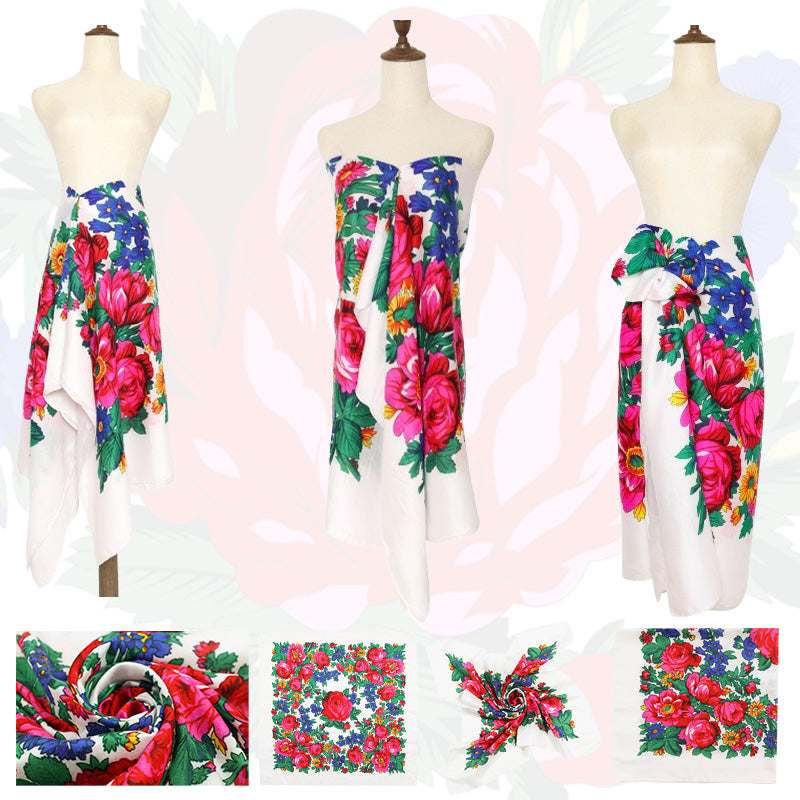 Non-Metallic Kokum Floral Scarf