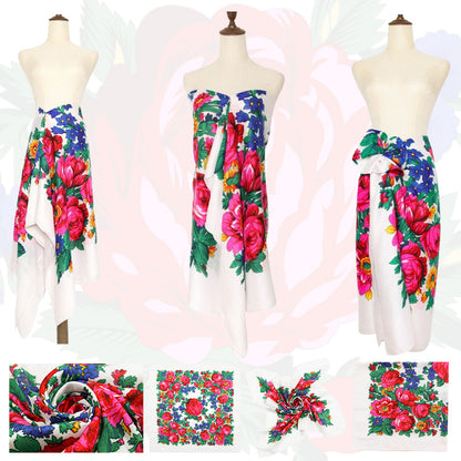 Non-Metallic Kokum Floral Scarf