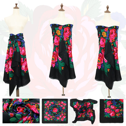 Non-Metallic Kokum Floral Scarf