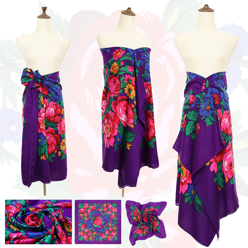 Non-Metallic Kokum Floral Scarf