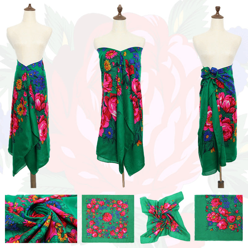 Non-Metallic Kokum Floral Scarf